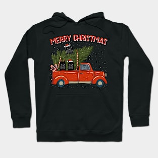 Cane corso Xmas Vintage Red Pickup Retro Truck Hoodie